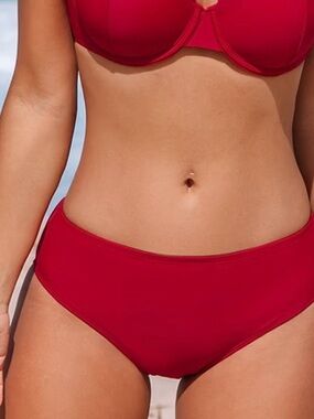 Cupshe Mid-rise Red Bikini Bottoms